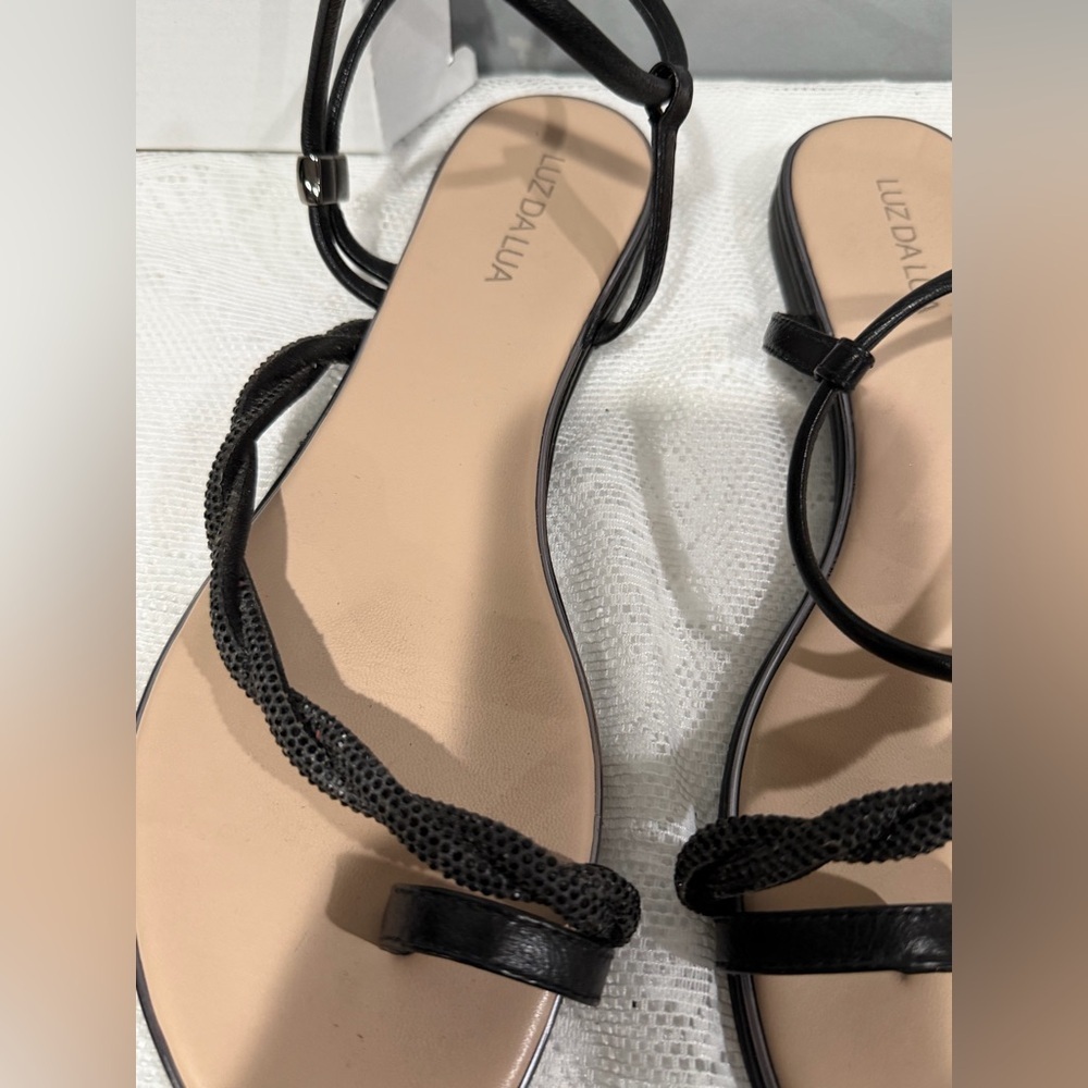 Black Women's Strappy Sandals - Picture 2 of 7